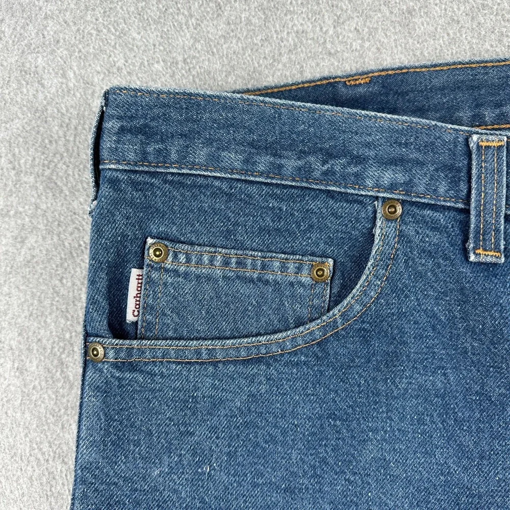 Carhartt Jeans‎ Mens 40x34 Blue Relaxed Fit B49 Straight Leg Denim Work Pants